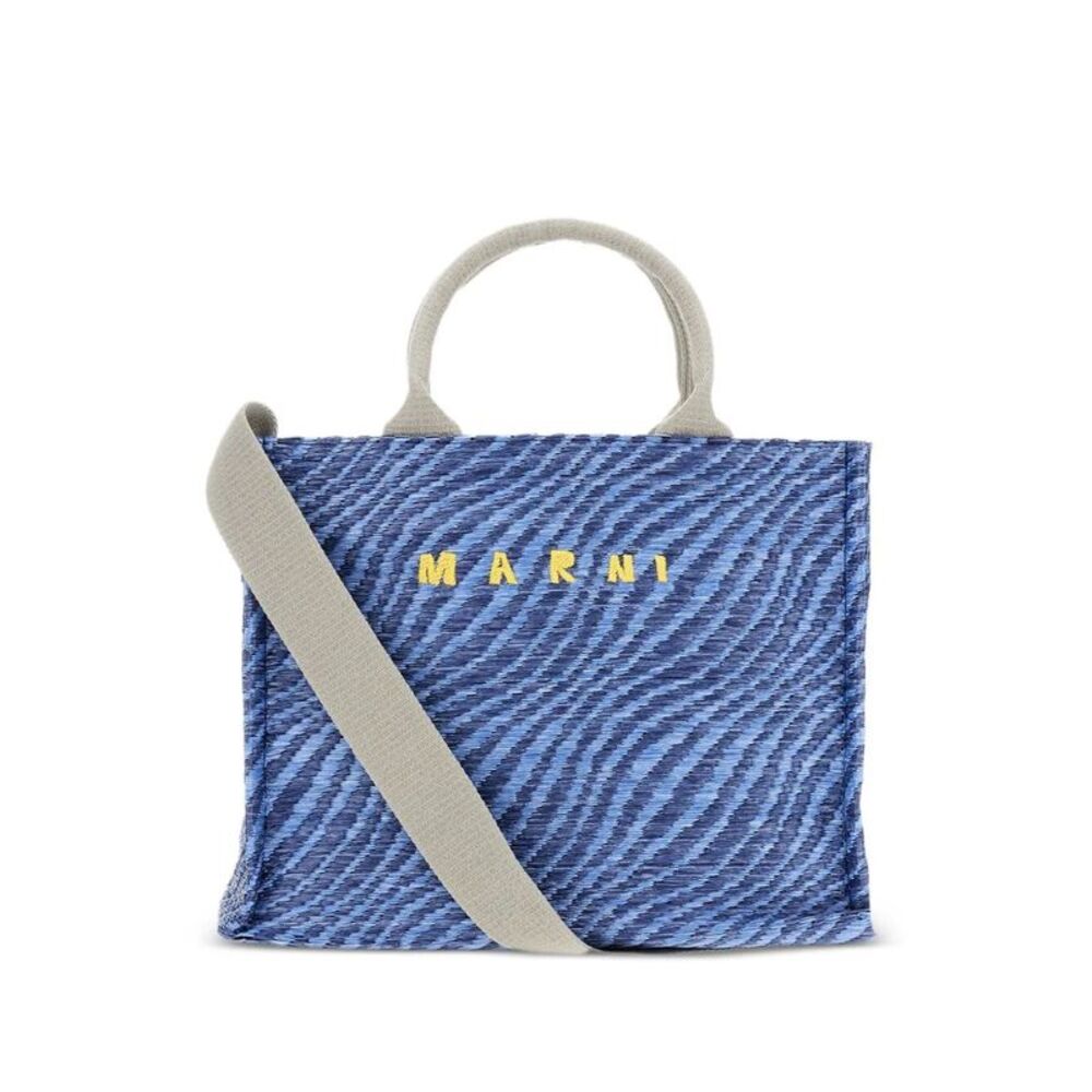 Wavy Raffia-Effect Small Tote Bag Women